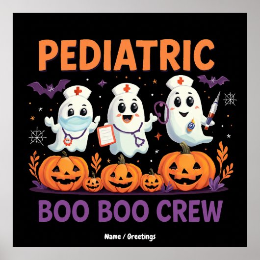 Halloween Nurse Pädiatrie Boo Crew Funny Spook Poster (Vorne)