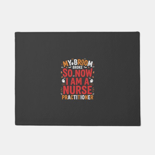 Halloween Nurse Practitioner Besen Kaputt Design Fußmatte (Vorderseite)