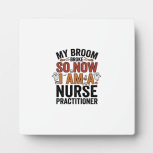 Halloween Nurse Practitioner Besen kaputt Vintage  Fotoplatte