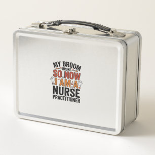 Halloween Nurse Practitioner Besen kaputt Vintage Metall Brotdose