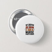 Halloween Nurse Practitioner Besen Zerbrochen Vint Button (Vorne & Hinten)