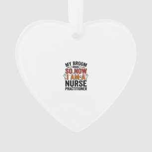 Halloween Nurse Practitioner Besen Zerbrochen Vint Ornament