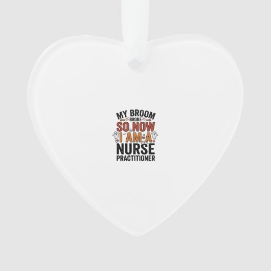 Halloween Nurse Practitioner Besen Zerbrochen Vint Ornament (Vorderseite)