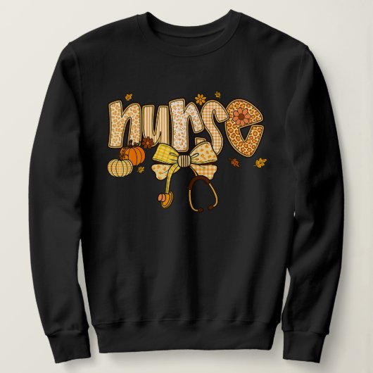 Halloween Nurse Pumpkin Nursing Scrub Top Fall (Design vorne)