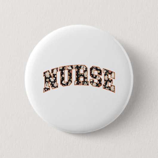 Halloween Nurse Retro Fall Saison Button (Vorderseite)