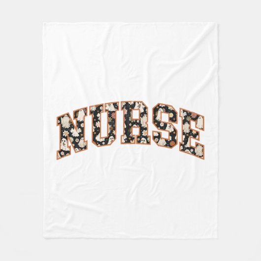 Halloween Nurse Retro Fall Saison Fleecedecke (Vorderseite)