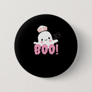 Halloween Nurse Shirts Women Boo! T - Shirt Ghost  Button