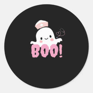 Halloween Nurse Shirts Women Boo! T - Shirt Ghost Runder Aufkleber