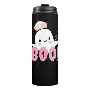 Halloween Nurse Shirts Women Boo! T - Shirt Ghost Thermosbecher