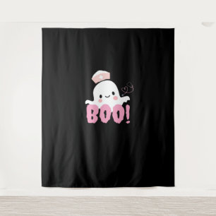 Halloween Nurse Shirts Women Boo! T - Shirt Ghost Wandteppich