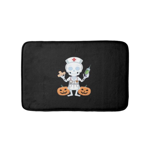 Halloween Nurse Skeleton Funny Joke Essential T-Sh Badematte (Vorderseite)