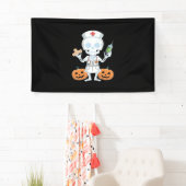 Halloween Nurse Skeleton Funny Joke Essential T-Sh Banner (Insitu)