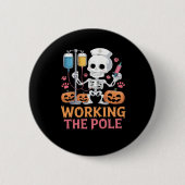 Halloween Nurse Skeleton Funny Joke Essential T-Sh Button (Vorderseite)