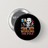 Halloween Nurse Skeleton Funny Joke Essential T-Sh Button (Vorne & Hinten)