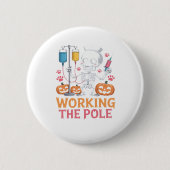 Halloween Nurse Skeleton Funny Joke Essential T-Sh Button (Vorderseite)