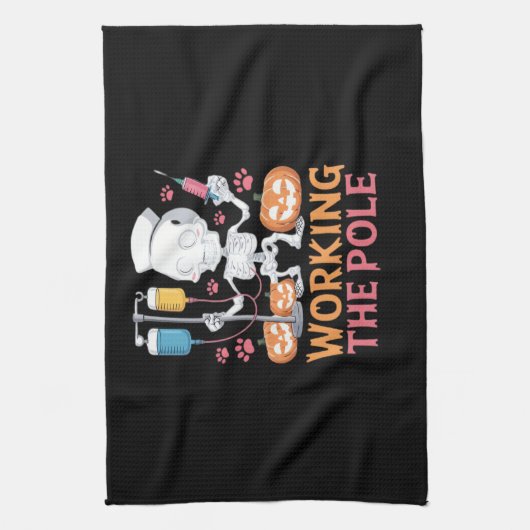 Halloween Nurse Skeleton Funny Joke Essential T-Sh Geschirrtuch (Vertikal)