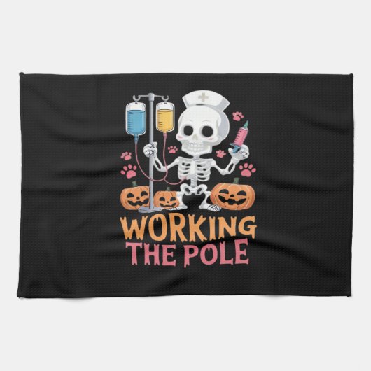 Halloween Nurse Skeleton Funny Joke Essential T-Sh Geschirrtuch (Horizontal)