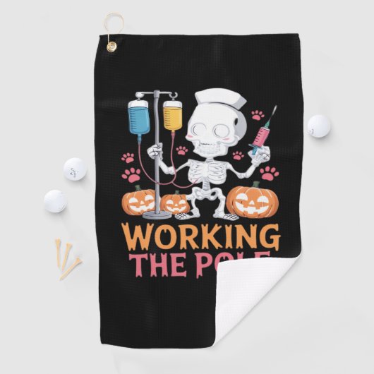 Halloween Nurse Skeleton Funny Joke Essential T-Sh Golfhandtuch (Insitu)