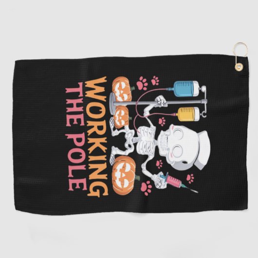 Halloween Nurse Skeleton Funny Joke Essential T-Sh Golfhandtuch (Horizontal)