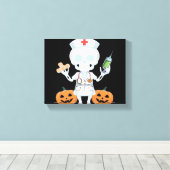 Halloween Nurse Skeleton Funny Joke Essential T-Sh Leinwanddruck (Insitu (Holzboden))