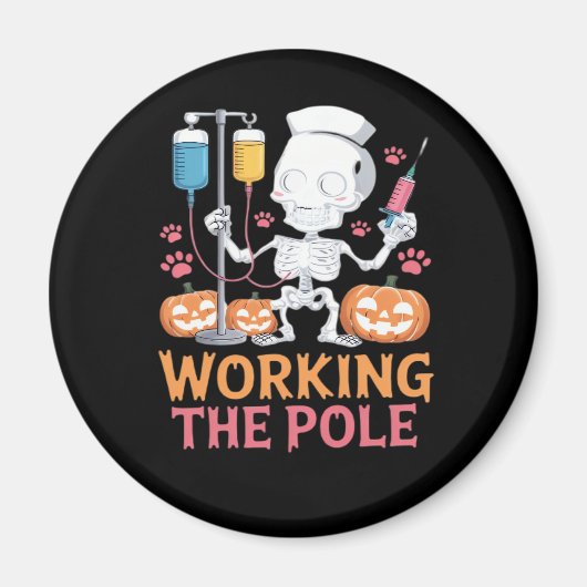 Halloween Nurse Skeleton Funny Joke Essential T-Sh Magnet (Vorne)