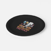 Halloween Nurse Skeleton Funny Joke Essential T-Sh Pappteller (Schrägansicht)