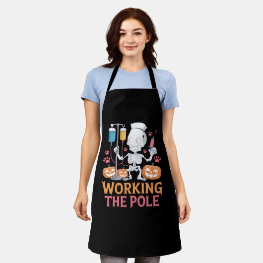 Halloween Nurse Skeleton Funny Joke Essential T-Sh Schürze (Getragen)