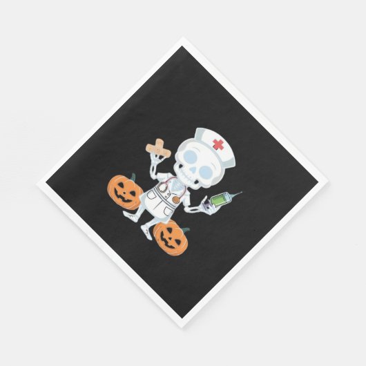 Halloween Nurse Skeleton Funny Joke Essential T-Sh Serviette (Ecke)
