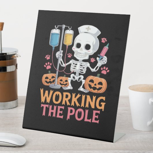 Halloween Nurse Skeleton Funny Joke Essential T-Sh Sockelschild (In Situ)