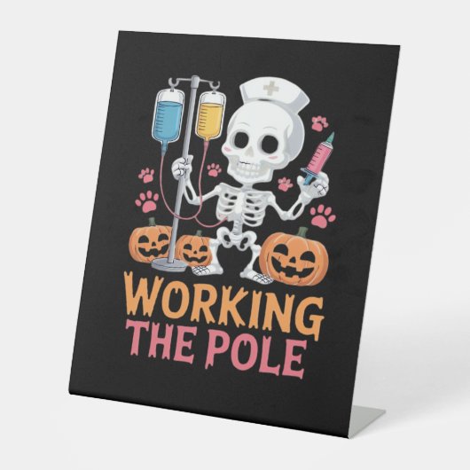 Halloween Nurse Skeleton Funny Joke Essential T-Sh Sockelschild (Vorderseite)