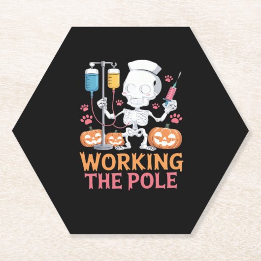 Halloween Nurse Skeleton Funny Joke Essential T-Sh Untersetzer (Vorderseite)