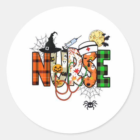 Halloween Nurse Sticker (Vorderseite)