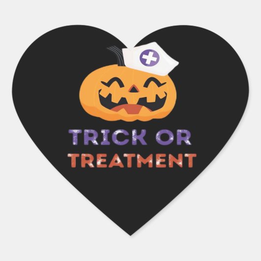 Halloween Nurse Trick oder Treatment Classic T - S Herz-Aufkleber (Vorderseite)