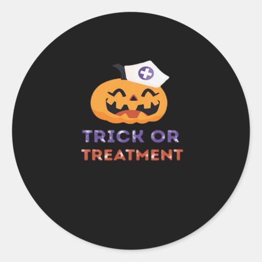 Halloween Nurse Trick oder Treatment Classic T - S Runder Aufkleber (Vorderseite)