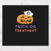 Halloween Nurse Trick oder Treatment Classic T - S Schaumweinetikett (Einzelnes Label)