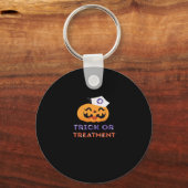 Halloween Nurse Trick oder Treatment Classic T - S Schlüsselanhänger (Vorderseite)