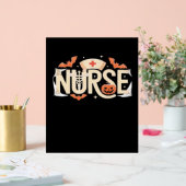Halloween Nurse Typografie - Spooky Medical Design Acrylschild (Hochzeit)