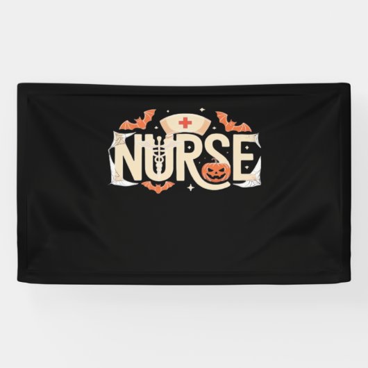 Halloween Nurse Typografie - Spooky Medical Design Banner (Horizontal)
