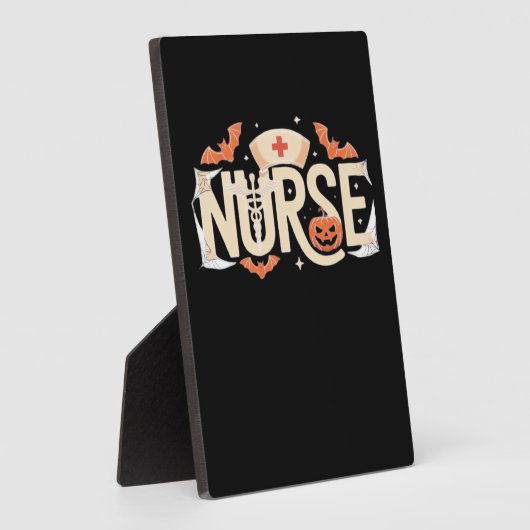 Halloween Nurse Typografie - Spooky Medical Design Fotoplatte (Seite)