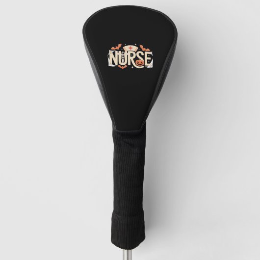 Halloween Nurse Typografie - Spooky Medical Design Golf Headcover (Vorderseite)
