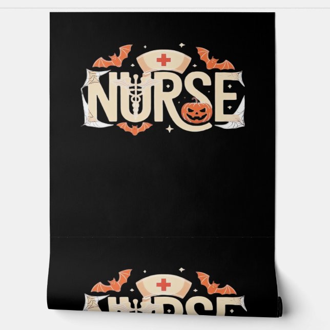 Halloween Nurse Typografie - Spooky Medical Design Tapete (Abrollen)