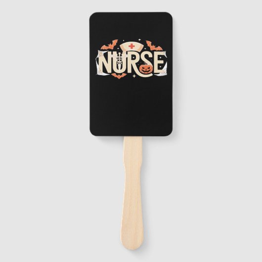 Halloween Nurse Typography � Spooky Medical Design Fächer (Vorderseite)