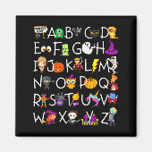 Halloween Nursery Teacher Shirt, Halloween Alphabe Magnet (Vorne)