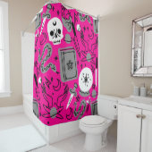halloween occult magical mystical esoteric pink duschvorhang (Beispiel)
