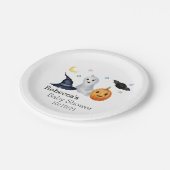 Halloween October Baby Shower Ghost Boo Pappteller (Schrägansicht)
