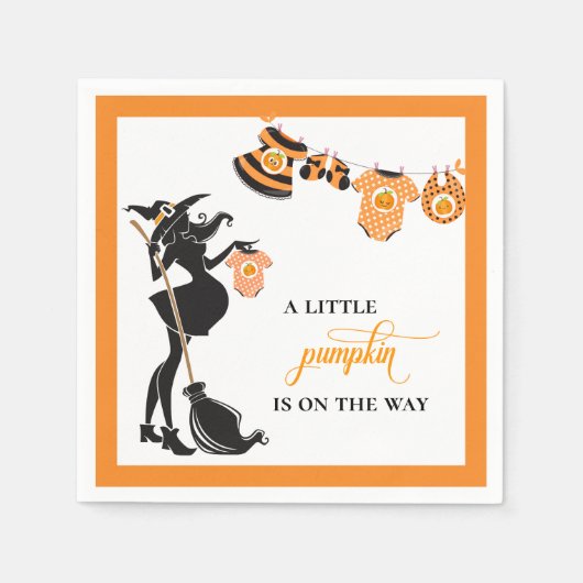 Halloween October Hexch Pumpkin Baby Dusche Serviette (Vorderseite)