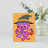 Halloween Octopus Postkarte (Stehend Vorderseite)