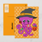 Halloween Octopus Postkarte (Vorne/Hinten)
