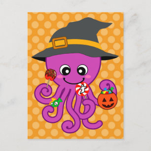 Halloween Octopus Postkarte