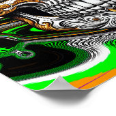 Halloween oder Día de Muertos Sugar Skull Fluid Ar Poster (Ecke)